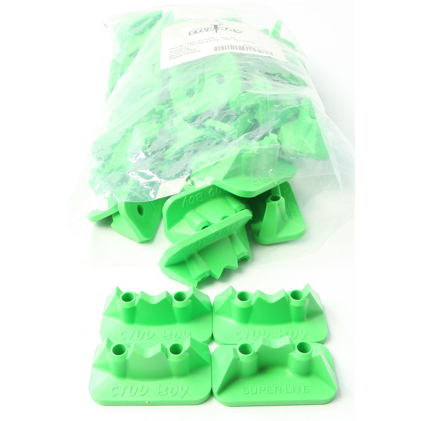 Stud Boy Super-Lite Pro Series Double Backers .75" - 48/Pack Green