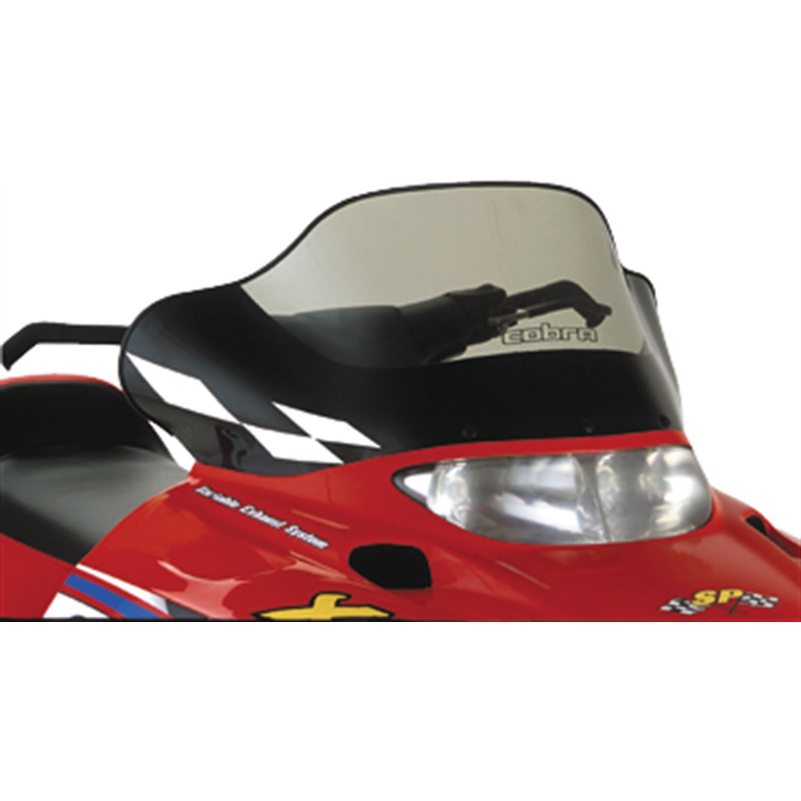 Tint with black and white checkers Mid height PowerMadd 11533 Cobra Windshield for Polaris Edge 