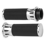 Arlen Ness Chrome Deep Cut Grips for Cable