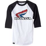 Factory Effex Honda Vintage Baseball T-Shirt - White/Black - Medium