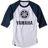 Factory Effex Yamaha Baseball Tee Shirt - Grey/Blue X-Large