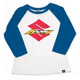 Factory Effex Suzuki Army Youth Baseball Shirt - Royal/White - Youth Small