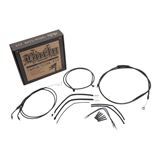 Burly Brand Complete Black Vinyl Handlebar Cable/Brake Line Kit For 14" Ape Hanger Handlebars with ABS