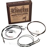 Burly Brand Complete Black Vinyl Handlebar Cable/Brake Line Kit For 16" Ape Hanger Handlebars