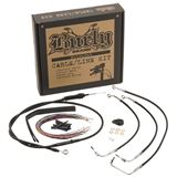 Burly Brand Complete Black Vinyl Handlebar Cable/Brake Line Kit For 13" Ape Hanger Handlebars