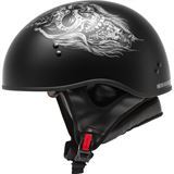 GMax HH-65 Half-Helmet Ghost/RIP Naked - Matte Black/Silver - 2X-Large