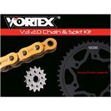 Vortex Sprocket/Chain Kit Gold with Steel Rear Sprocket