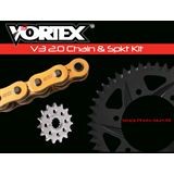 Vortex Sprocket/Chain Kit Gold with Aluminum Rear Sprocket