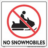 Voss Signs White Plastic Sign 12" - No Snowmobiles