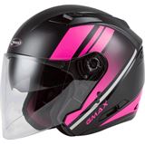 GMax OF-77 Open-Face Reform Helmet Matte Black/Pink/Silver - X-Large