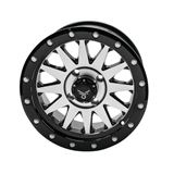 Quadboss Wagon Wheel 15x7, 4/137, 5+2, Black/Machined