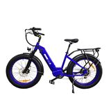 COR Transit ST City Pedal Assist Commuter eBike - Glossy Blue with Blue Wheels
