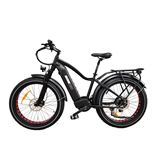 COR Transit City Pedal Assist Electric Bike -Matte Black w/Black Wheels, Red Liner