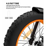 Aostir Motor A20 36V 500W Fat Tire Folding Electric Bike - Black with Black Wheels