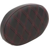 Drag Specialties Backrest Pad - Oval - Double Diamond - Red Thread