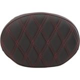 Drag Specialties Backrest Pad - Oval - Double Diamond - Red Thread