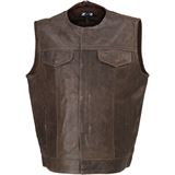 Z1R Ganja Leather Vest - Brown