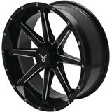 Quadboss Slicer Wheel 18x7, 4/156, 4+3, Gloss Black/Machined
