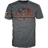 Lethal Threat Decals Vintage Velocity Tired Iron Restorations T-Shirt - Gray - 2XL