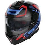 Nolan Helmets N80-8 Ally Helmet Gloss Black/Metal Blue/Red