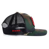 Risk Racing Camo Red Patch Snapback Trucker Hat