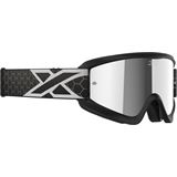 EKS Brand Flat Out Mirror Goggles - Black/White/Silver Mirror Lens