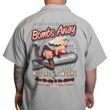 Lethal Threat Decals Red Bomber Pinup Shop Shirt - Gray - Medium