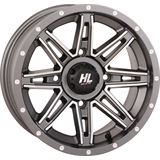 High Lifter Wheel - HL22 - Front/Rear - Gun Metal Gray w/Machined - 14x7 - 4/137 - 4+3 (+10 mm)