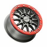 Raceline Alpha Beadlock Wheel - 15X10 5/4.5 6+4 (+25mm) - Gunmetal/Red