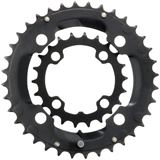 Samox 231AS Chainring Set - 36/22t, 104/64 BCD, Aluminum Outer Ring/Steel Black