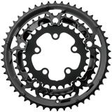 Samox 323ASS Chainring Set - 50/39/30t, 130/74 BCD, Aluminum Outer Ring, Black