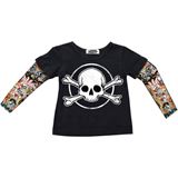 Lethal Threat Decals Youth Tattoo Sleeve Kids Tee Shirt - Black - 3T