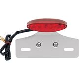 Drag Specialties Taillight/License Plate Mount - Cat Eye -Red Lens - Clear LED