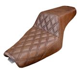 Saddlemen Step Up Seat - Lattice Stitched - Brown - XL  with 3.3 Gallon Tanks
