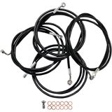 LA Choppers Standard Black Vinyl Braided Handlebar Cable/Brake Line Kit For 18" - 20" Ape Hanger Handlebars