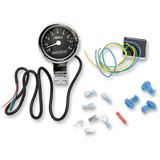 Baron Custom Accessories 3" Bullet Electronic Tachometer Fits 1.25" Bar - Chrome - Black Face - 3.5" L x 2.875" D