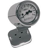 Baron Custom Accessories Mini-Bullet Electronic Tachometer with 1" Bar Mount - Chrome - White Face - 3-3/8" L x 2-5/16" D