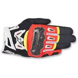 Alpinestars SMX-2 Air Carbon V2 Gloves - Black/Red/White/Yellow - Small