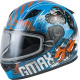 GMax Youth GM-49Y Beasts Snow Helmet Blue/Orange/Gray Youth Medium 