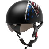 GMax HH-65 Half-Helmet Bravery - Matte Black/Red/White/Blue - Large